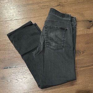 7 For All Mankind Men's Charcoal Straight Jeans